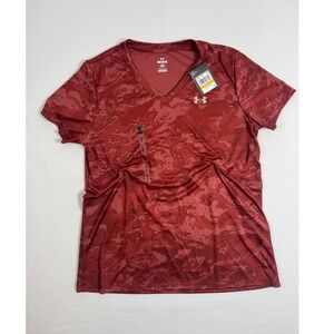 Tactical Under Armour Womens Med Velocity Print SSV T-Shirt Red Camo 1383680-688
